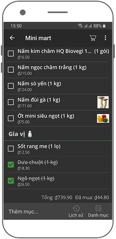 Instorelist cho cửa hàng